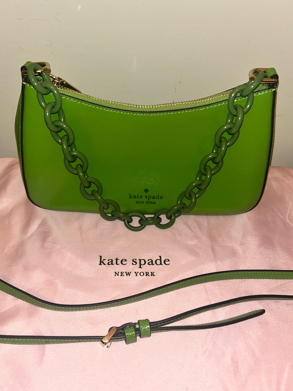 Kate Spade Madison Saffiano Convertible Crossbody Bag Turtle Green
